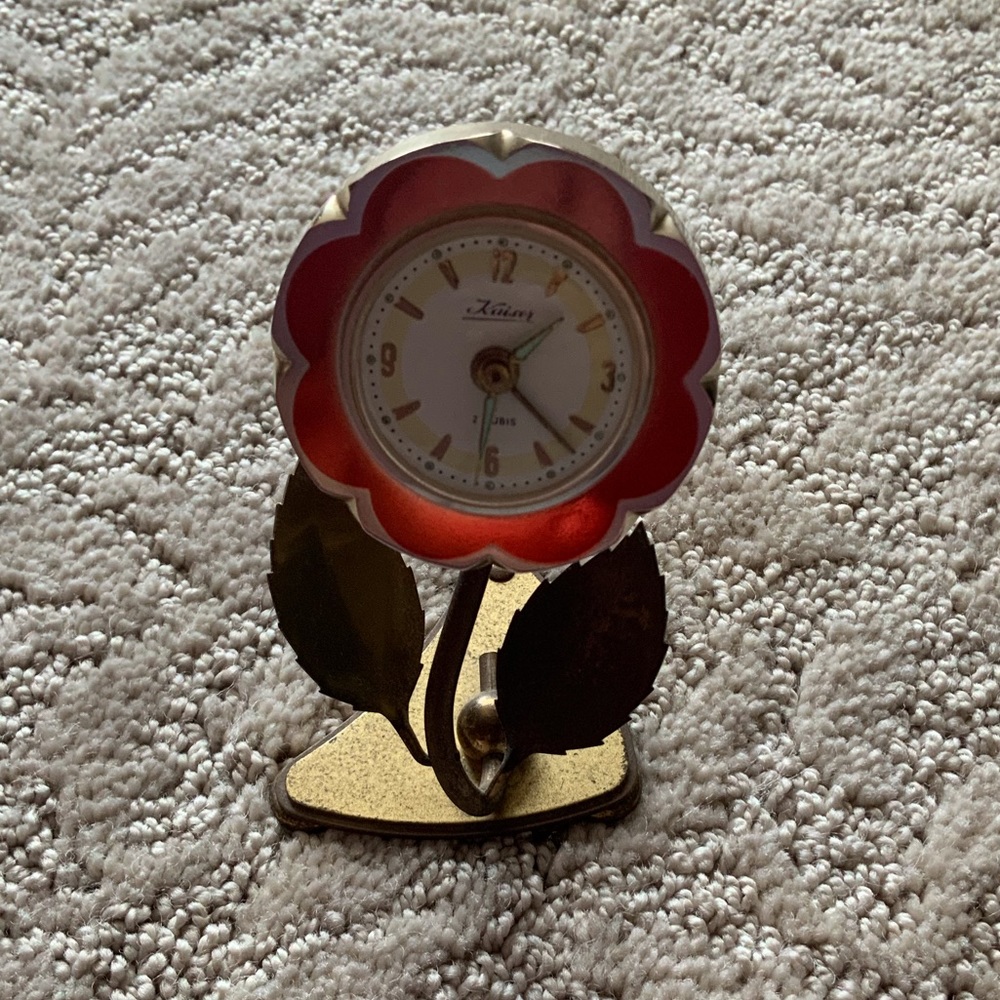 vintage Kaiser flower winding clock with alarm